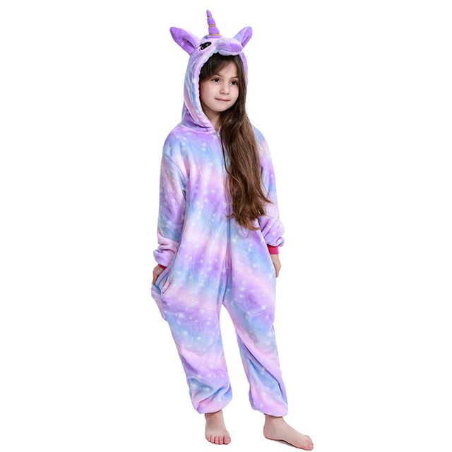 flannel unicorn for kids pajamas boys girls sleepwear children panda jumpsuit kids oneise for jumpsuit licorn