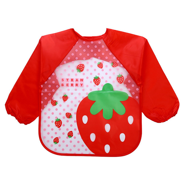 Baby Bandana Bibs Cute Cartoon Colorful Bibs Waterproof Infant Eating Children Sketch Long Sleeve Apron Baby Self Feeding Bib