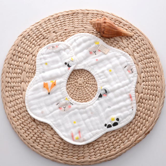 Baby Bibs 360 Degree Rotation 8 Layers Gauze Gauze Baby Kids Bandana Burp Cloth Soft Newborn Infant Saliva Towel Baby Stuff