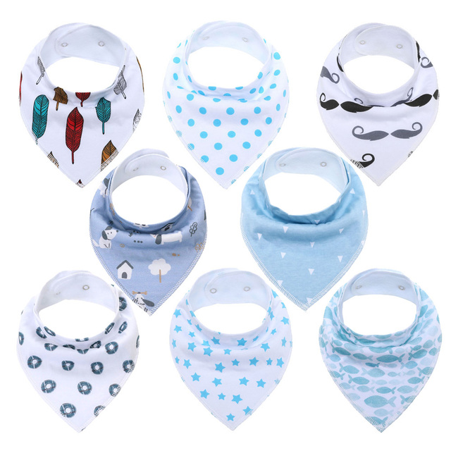 8pcs Civarua Kids Baby Bibs Newborn Baby Bandana Drool Bibs Super Soft Bandana Bibs for Boys and Girls 100% Organic Cotton Bibs