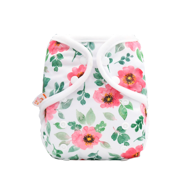 Rainbow And Iris Waterproof Washable Cloth Diaper Cover Wrap With Daisy Floral Print Newborn Decor 3-15kg