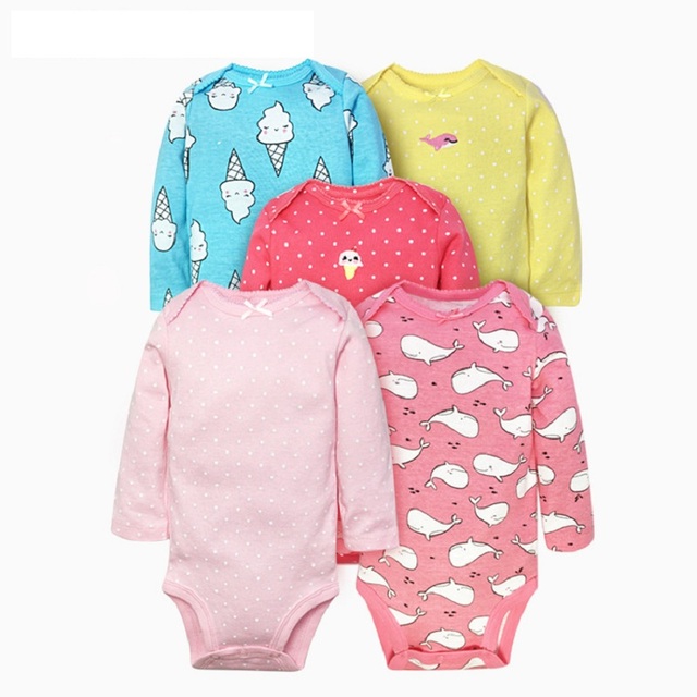 Long Sleeve Romper Cartoon Boy Girl Clothes Infant Clothes Set Newborn Costume Cotton 2022 Autumn Spring Rompers 5pcs