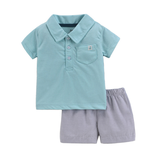 Summer Boys Gentleman Infant Clothing Set Newborn Sportswear Boys Outfits Toddler Outfits Boys Polo Shirts Sports Pants