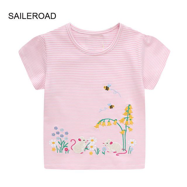 Seieroad Summer T-shirt Cotton Short Sleeve T-shirt Cartoon Dinosaur T-shirt Kids T-shirt Baby Girls Boys Kids Tops