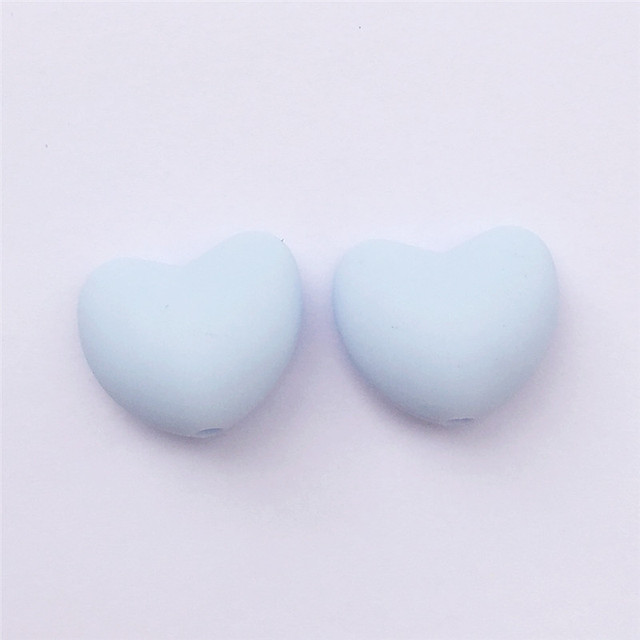 Chenkai 100pcs BPA Free Silicone Heart Teether Beads DIY Baby Pacifier Shower Soother Nursing Pendant Toy Sensory Accessory