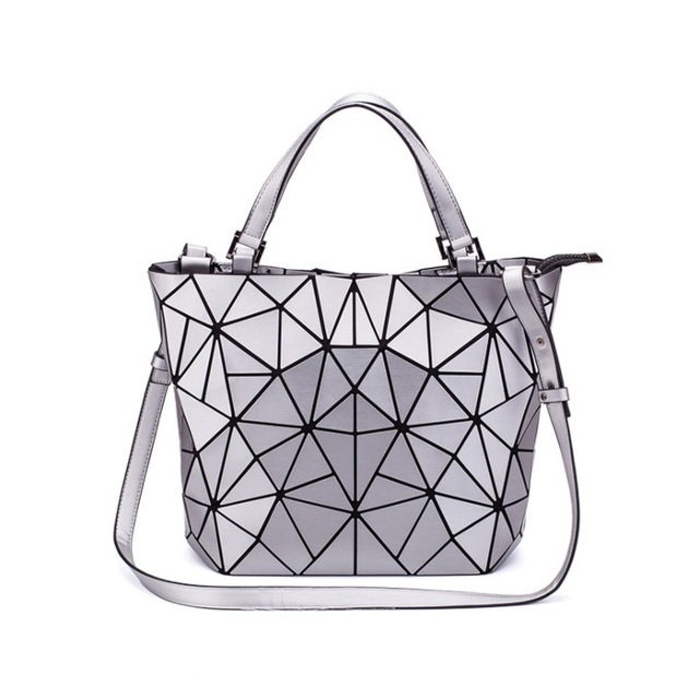 3D Geometric Women Handbag Luminous Large Reflective Bao Bag Women Padded Shoulder Strap 2020