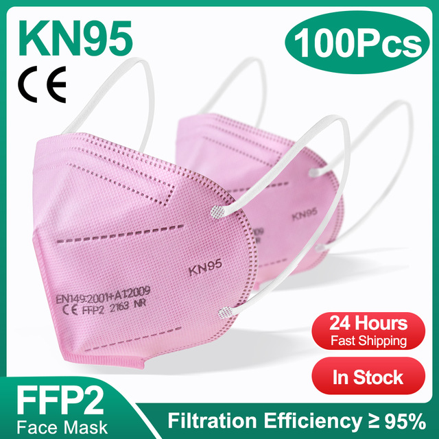 10-200 قطعة معتمد kn95 قناع fpp2 Mascarillas ffp2 homology ada ffp2fan 5 طبقات واقية أقنعة الوجه الأسود قناع جهاز التنفس