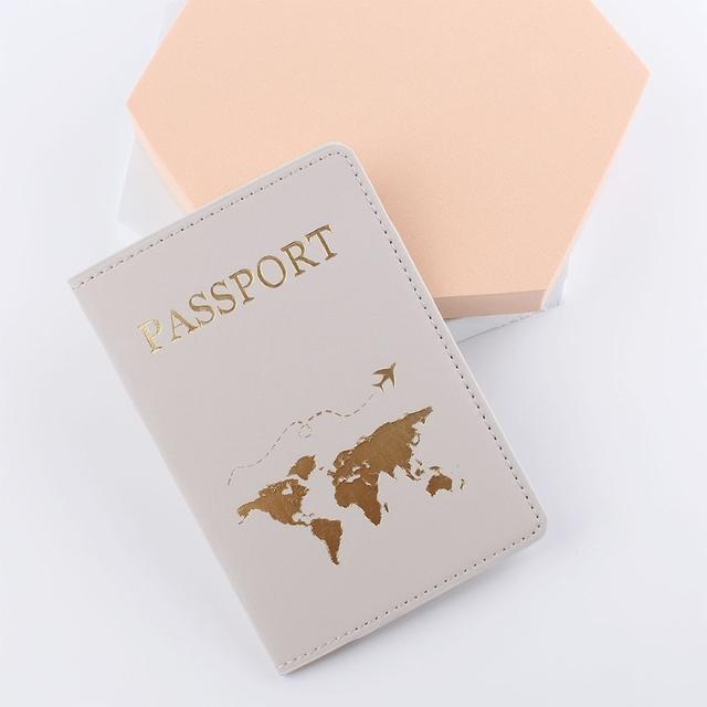 831A Simple Fashion Passport Holder World Map Thin Slim Personality Travel Wallet Gift PU Leather Card Holder Cover Unisex