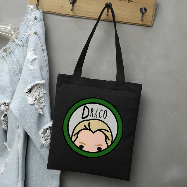 Draco Malfoy Shopping Bags Shopper Travel Bags Canvas Woman Tote Mom Designer Canvas Bags Cheap Printed Shopping Tote