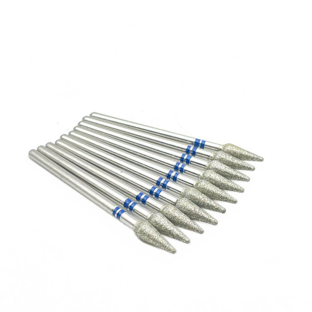 10pcs 2.35mm Shank Diamond Grinding Bur Drill Bits Sets for Dental Grinding Dental Polishing Burs