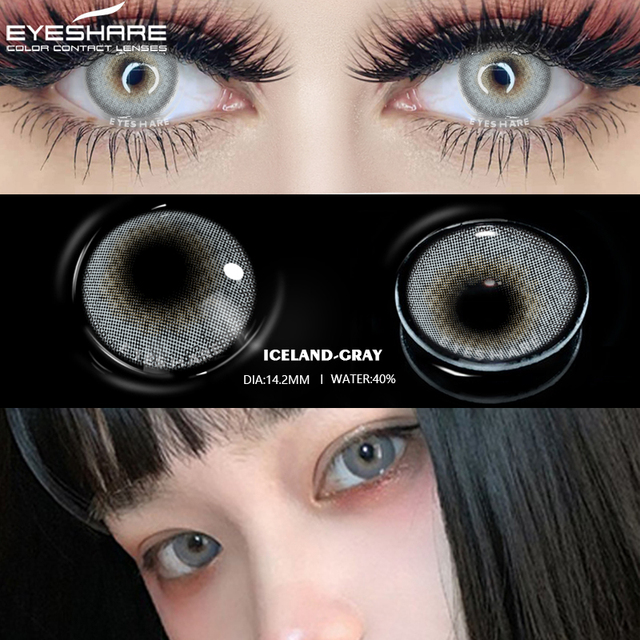 Ishihair Colored Contact Lenses 1 Pair Beauty Eye Yearly Colored Lenses Cosmetic Contacts Lenses Eye Color Black/Chocolate