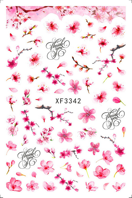 Elegant Daisy Autumn Leaves Nails Art Manicure Back Glue Sticker Decorations Design Nail Sticker Beauty Nails