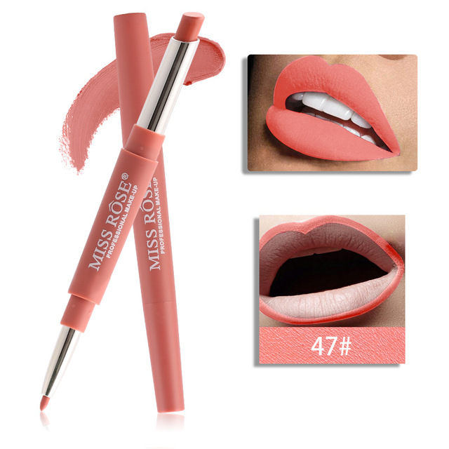 1pc Sexy 20 Color Double End Lip Makeup Lipstick Pen Waterproof Long Lasting Tint Lip Stick Beauty Matte Liner Pen Lipstick