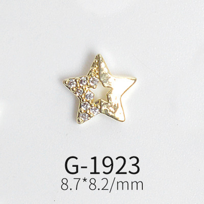 Japanese New Style Nail Art Zircon Jewelry Perfume Bottle Five-pointed Star Zircon Simple Style Real Gold Color Protection