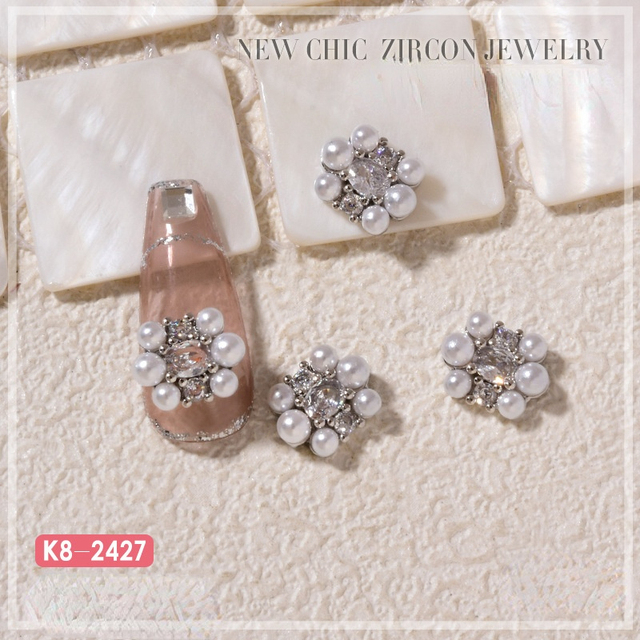 Nail Art Zircon Jewelry Bowknot Pearl Accessories Explosive Flower Color Preserved Decorative Diamond Nail