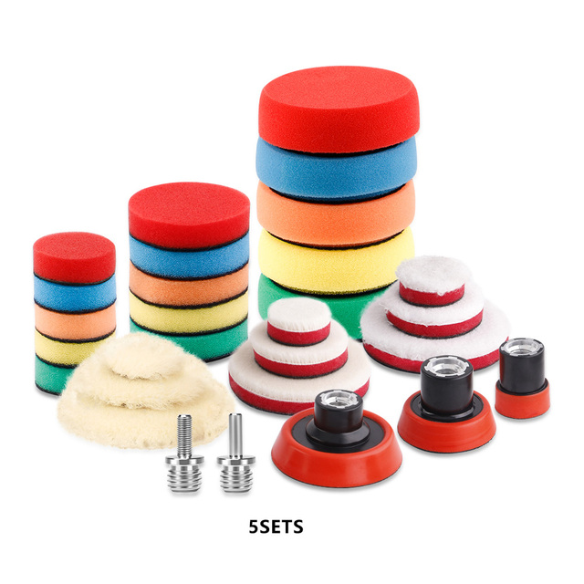 (Wholesale 1 set and 5 sets) SPTA 1 inch 2 inch 3 inch polishing pad set pad wool waxing sponge car polish buffing pad