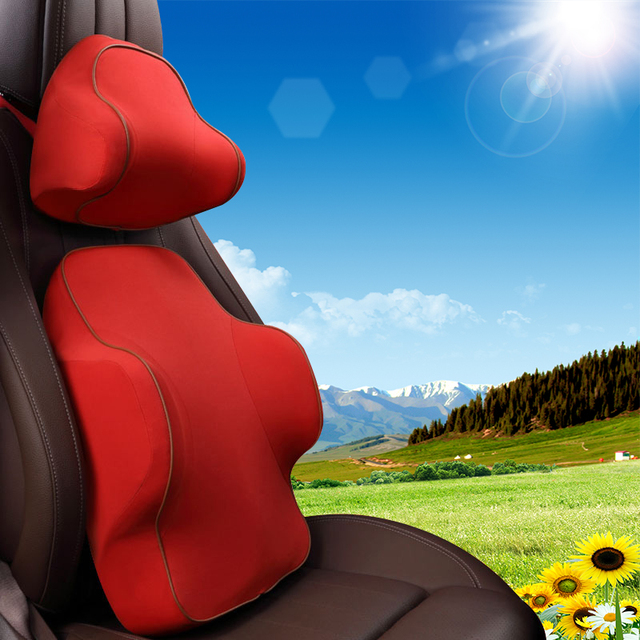 Memory Space Massage Car Neck Pillow Headrest Rest Universal Head Pillow Backrest Lumbar Supplier Pillow Car Accessories