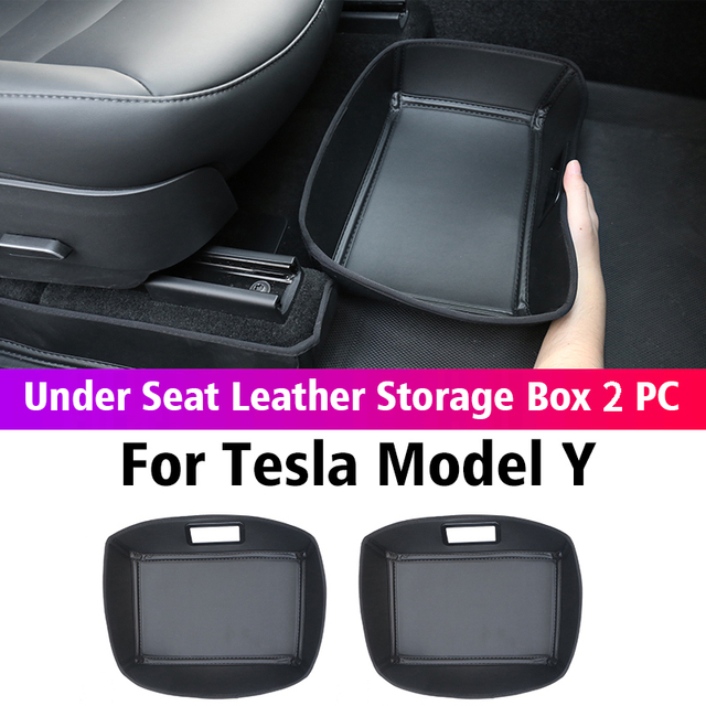 Car Trunk Organizer Booster For Tesla Model Y Model 3 2021-2022 Leather Mat Refit Interior Trim Accessories