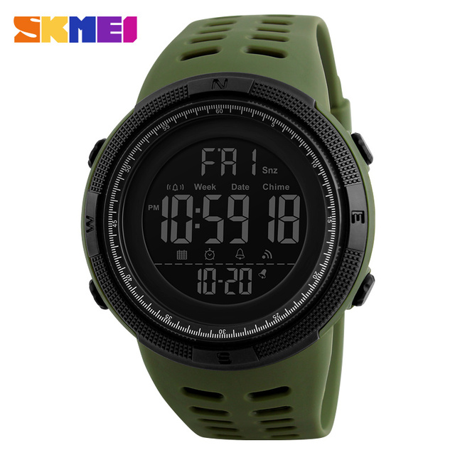 SKMEI Fashion Outdoor Sports Watch Men Multifunction Watches Alarm Clock Chrono 5Bar Waterproof Digital Watch reloj hombre 1251