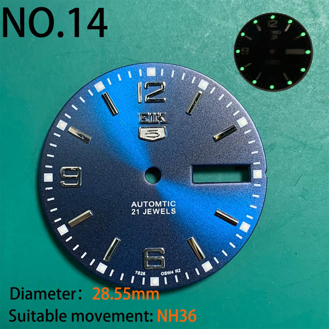 Nh35 watch double dial new C3 luminous modified craft watch skx007 SKX006 small millimeter 28.5mm abalone nh35 universal