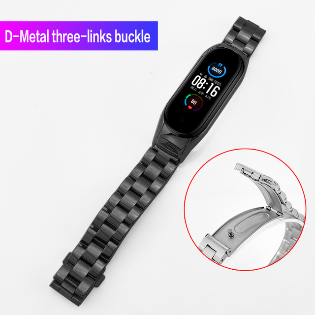 Metal Bracelet for Mi Band 2 3 4 5 6 NFC Stainless Steel Replacement Strap for Xiaomi Mi Band 5 Band4 Strap Miband 5 Accessories