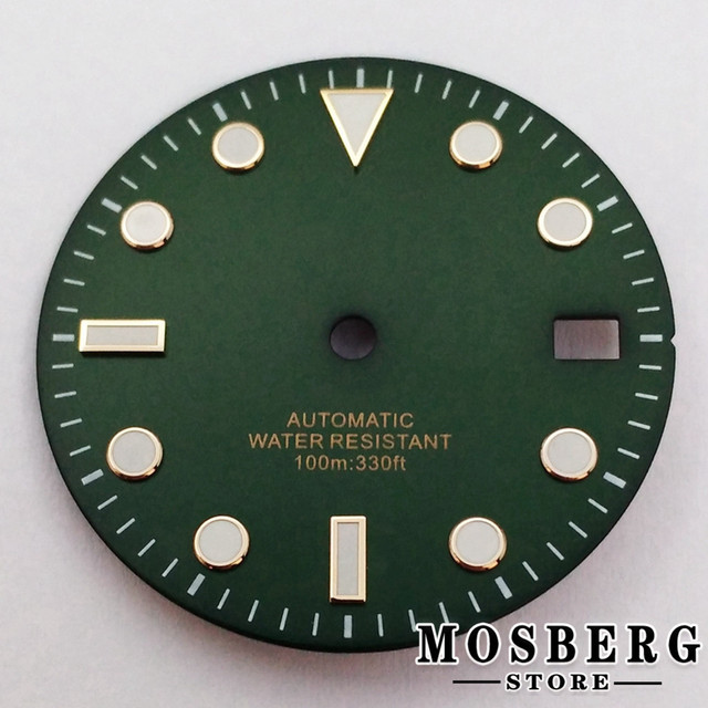 29mm sterile black green blue watch dial with date window for NH35 NH35A automatic movement accessories parts