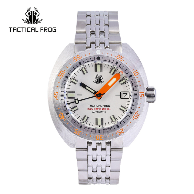 Tactical Frog Sub 300T V3 Retro Diver Watch Men NH35A Automatic Sapphire 200M Waterproof Luminous Stainless Steel Mechanical Bracelet