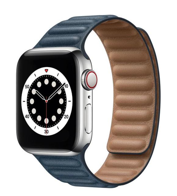 Genuine Leather Strap for Apple Watch SE 7 6 5 4 Band Magnetic Loop Wirstband 38mm 40mm 41mm 42mm 44mm 45mm Women Men Bracelet