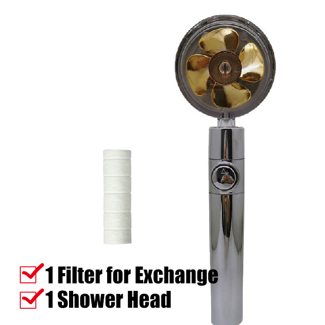 New Turbo Fan Shower Head Water Saving High Quality 360 Degree Pre-Flow With Extended Rainfall Shower Head Fan With Stand