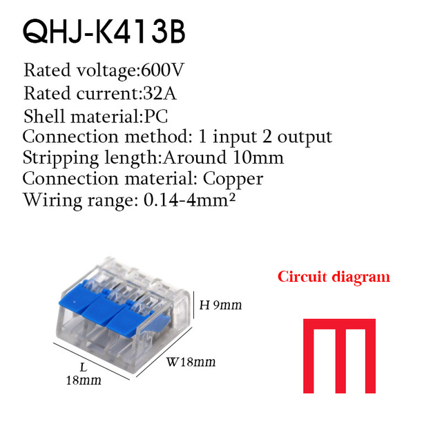 Wire Connector Small Quick Universal Compact Connector Spring Wire Cable Electrical Connectors Push In Terminal Block 412-415