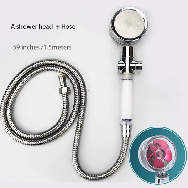 High Pressure Water Saving Flow Pressurized Shower Head 360 Degree Rotating Adjustable ABS Hose Bathroom Accessories Shower Set