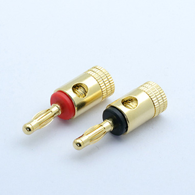 10pcs "U" "Y" Banana Plug Connector Copper Nickel Plated Gold Spade Speaker Mosaic Plug Audio Screw Fork Connectors Adapter