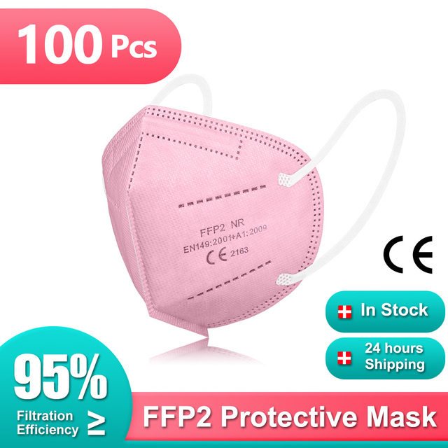 10-200pcs FFP2 Mask Respirator KN95 Mascarilla Fpp2 homology ada 5 Ply Mascarillas FP2 Black Masks Adult Face Dust Protection FFP3