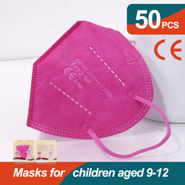 10-50pcs KN95 Mask N95MASK ffp2mask 9-12 years for children ffp2 mascarillas fpp2 niños homologadas negras masques organization ffpp2