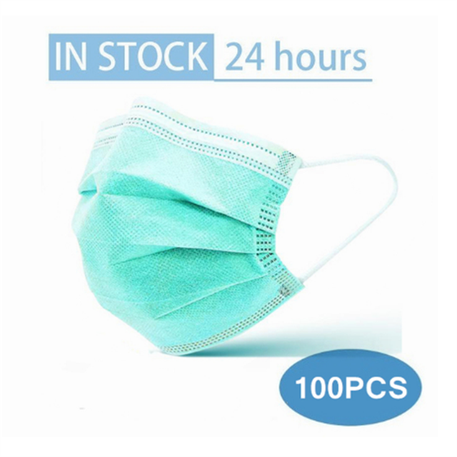 10-100pcs Colorful Mouth Mask Nonwove 3-layer Mask Disposable Mascarillas Anti-Spray Particulate Respirator Face Mask Quick Ships