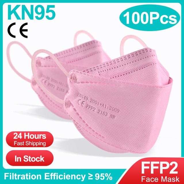 10-100pcs Safety Approved KN95 Protective Face Masks Respirator Black Mascarillas FPP2 Pink FFP2 Maske Respirator Maske FFPP2 FP2