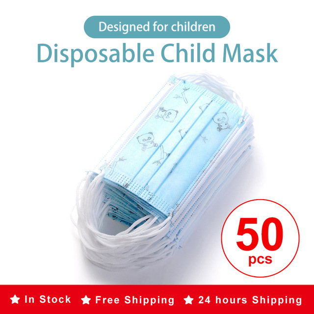 3 ply non woven fabric disposable children's cartoon mask