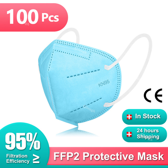 Mascherine FFP2 شهادة CE 5 طبقات KN95 قناع أسود قناع التنفس fpp2 قناع الوجه واقية الكبار FFP 2 Masque