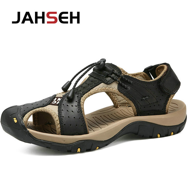 Size 38~48 New Sandals Genuine Leather Gladiator Sandals Brand Outdoor Beach Shoes For Men Summer Leather Casual Shoes Sneakers