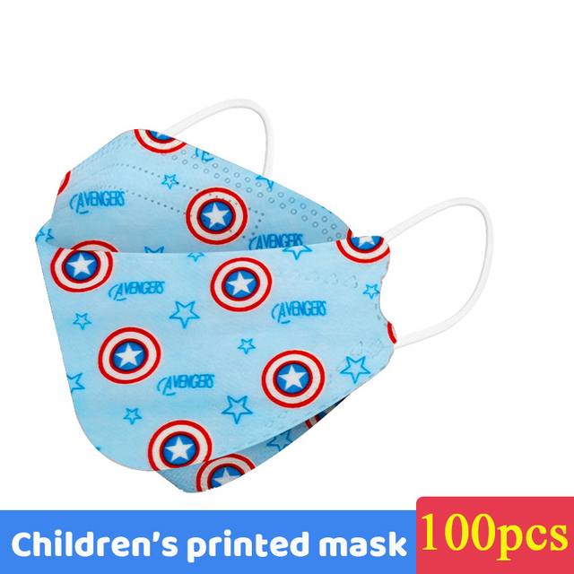 Disney Mickey Kids KN95 Face Mask 4 Layers Dust-proof Respirator Reusable Boys Girls 4-12 Years FFP2 Mouth Mascarilla