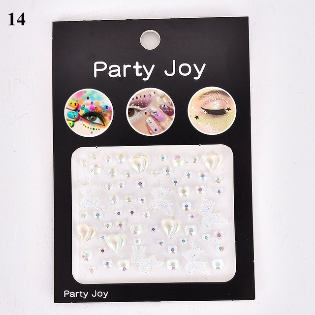 3D Diamond Eyeshadow Stickers Face Jewels Self Adhesive Face Body Eyebrow Diamond Nail Stickers Decals Decoration Photography