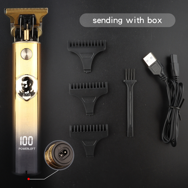 T9 مقص الشعر المهنية الكهربائية المتقلب للرجل 0 مللي متر Baldheaded الحلاق آلة قص الشعر ماكينة حلاقة لاسلكية
