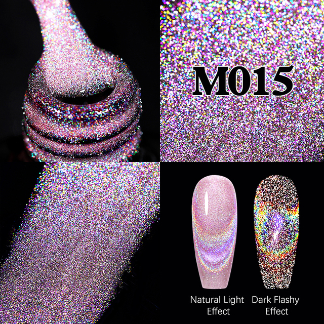 UR Sugar Fluorescent Reflective Gel Holographic Gel Nail Polish Shine Neon Glitter Semi Permanent Soak Off UV LED Nail Gel