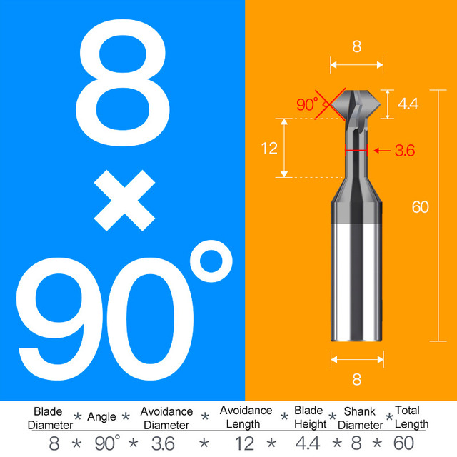 Tungsten carbide steel chamfering cutter 60 120 90 degree up and down double-sided machining coated milling cutter chamfering tools