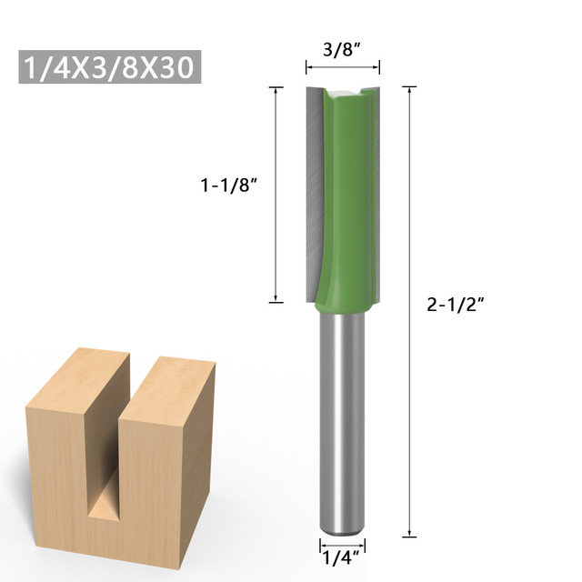 1-7pcs 1/4 inch single shank double flute straight bit milling cutter for wood 6mm tungsten carbide router bits wood tool set