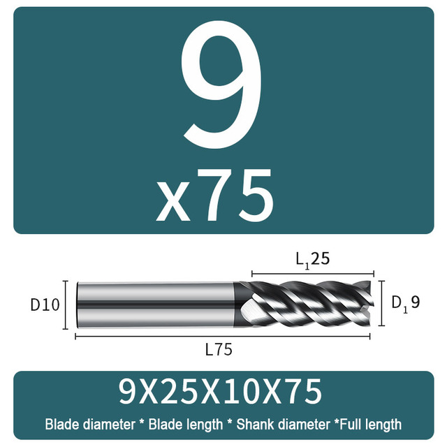 Carbide Milling Cutter 4 Flute Harden Tungsten Alloy Steel Face End Mill Lengthening 16mm 150mm Computer Tools Stainless Special HRC 65