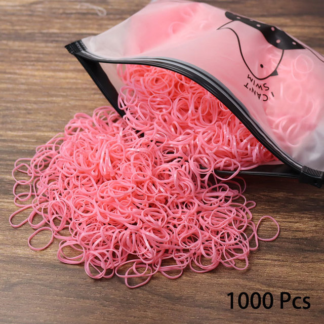 1000pcs Disposable Rubber Band Hairband For Kids Ponytail Hair Ties Colorful Elastic Hair Bands Baby Hair Accessories