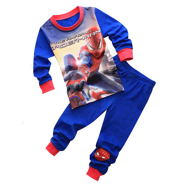 Children's Clothing Set Boys Sleepwear Kids Clothes Spider Pajamas Set Baby Girls Cotton Cartoon Pajamas Spring Autumn Pajamas