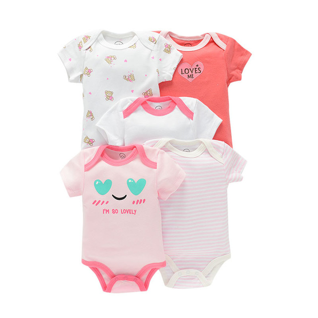 5pcs baby girl/boy bodysuit clothes for newborns high quality summer romper jumpsuits short sleeve infant girls clothes