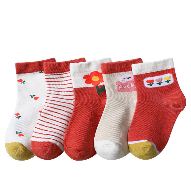 5 Pairs Cute Cartoon Kids Socks Autumn Winter Warm Baby Boys Girls Socks Soft Cotton Toddler Baby Children Socks 1-12 Years